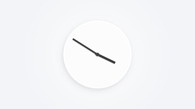 Clock Hands Moving On A Clean White Background