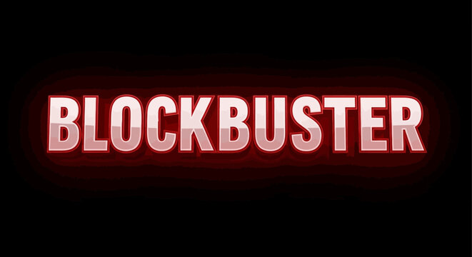 Glowing Red Blockbuster Text on Black Background - Cinematic Title Card