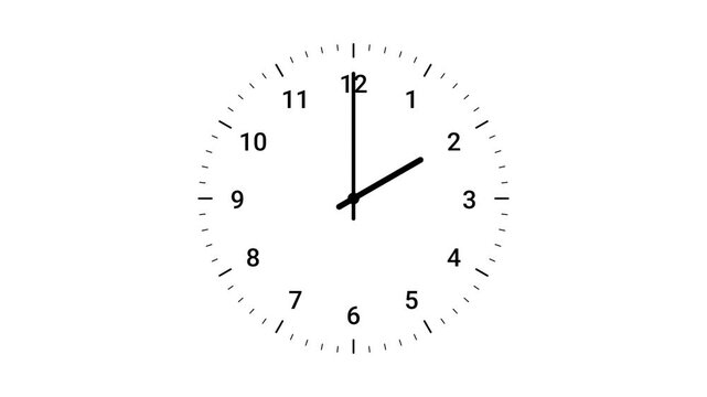 Looping White Wall Clock Animation Stock Footage