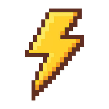 PNG Retro pixelated lightning bolt