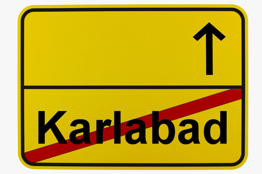 Illustration eines Ortsausgangsschildes von Karlabad in Baden-W&uuml;rttemberg	