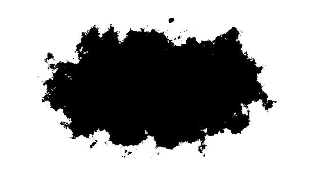 White ink diffusing into black water, Black ink style transitions mattes, ink transition splatter blot spreading from the center to edges, Ink Drops Transition on White Background. 4k video