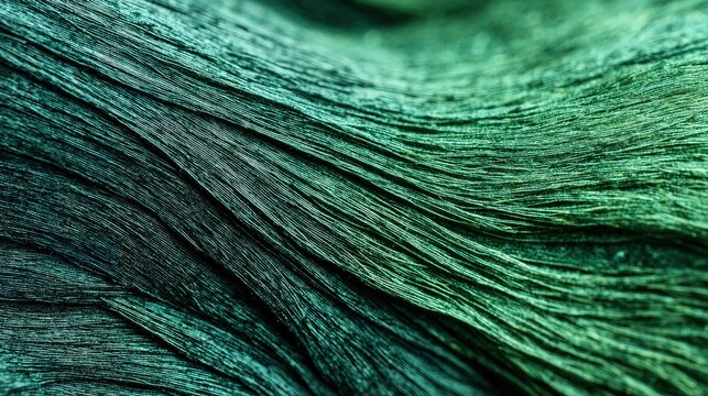 A close-up reveals the intricate muscle structure of a human iris in vibrant green hues under flash lighting, captured through a macro lens against a biological abstract background