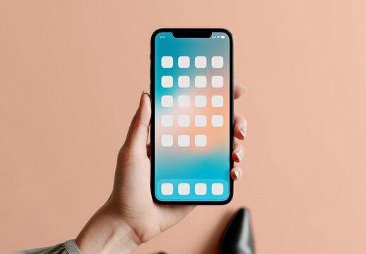 Person Holding Smartphone Mockup