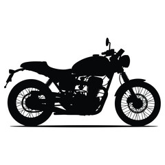 Obraz premium A striking black silhouette of a vintage motorcycle highlighting its classic design silhouette