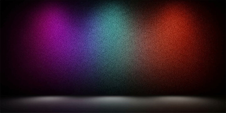 A Colorful Spotlight: Captivating image showcases a textured surface bathed in three distinct colored spotlights, creating a vibrant display of hues and contrast