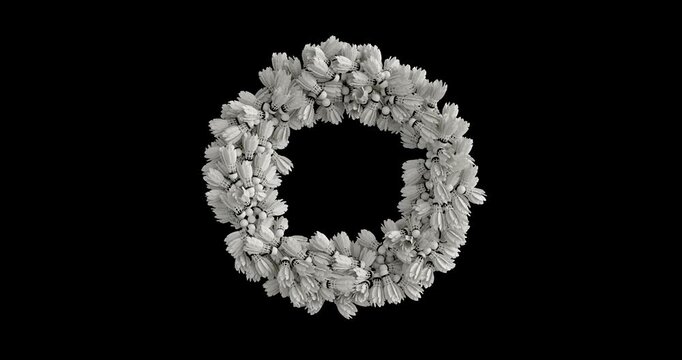 3D ring animation made of rotating badminton shuttlecocks arranged in a circular formation. Ideal for sports intros, dynamic overlays, event promos, and motion graphics projects. 4K UHD with alpha cha