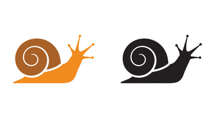 Set of colorful snail silhouette icons isolated on a white background, minimalist vector icons, spiral shell and antennae icons for wildlife projects  © Nazmul
