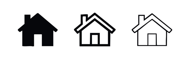 Fototapeta premium Classic Home House Icon Set - Real Estate, Residential, Property Symbol