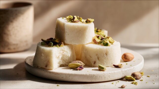 bengali sandesh traditional indian sweet in natural light