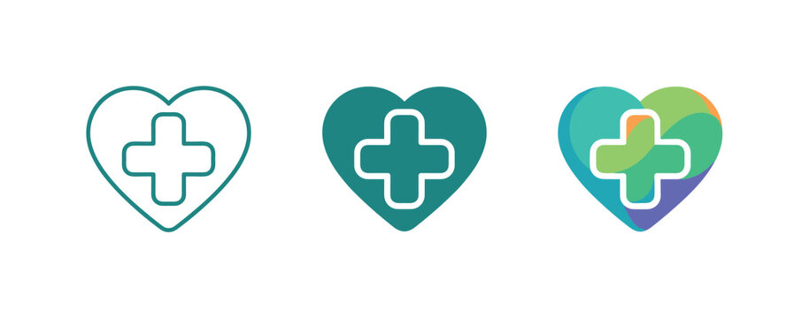 Heart shape with medical cross symbol representing holistic health and wellness