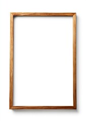 Obraz premium Simple wooden picture frame with a clean white background and subtle shadow