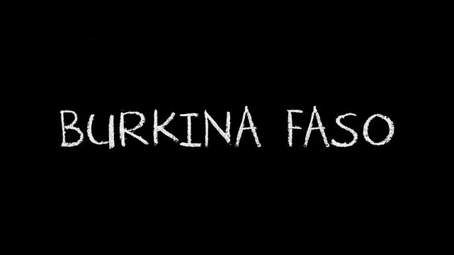 Burkina faso country name handwritten animation
