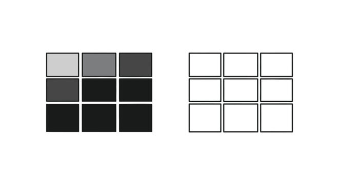 a 3x4 grayscale gradient going from light to dark Vector