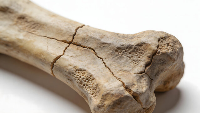 Closeup of a cracked bone