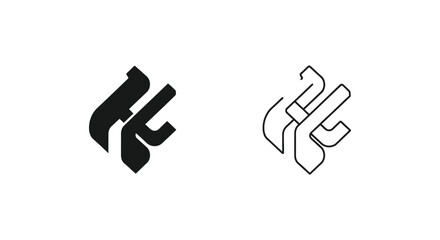 Fototapeta premium a black and white logo with a stylized letter Vector