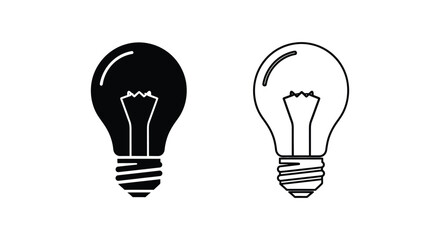 Naklejka premium black and white light bulbs on white background Vector