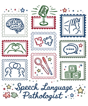 Speech Language Pathologist Design &ndash; SLP Therapy Professional Illustration