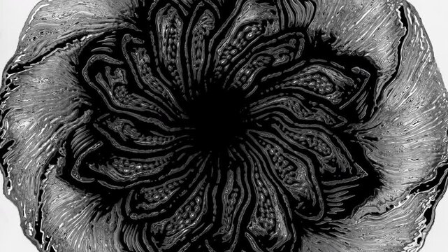 Black ink spreading and blooming in water isolated on white background