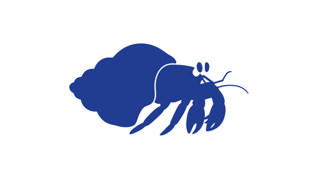 Blue Lobster Silhouette Icon Graphic Illustration.