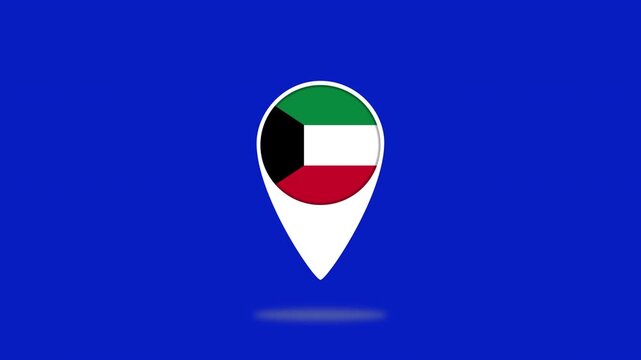Kuwait flag location pin marking a point