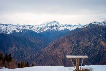 The Monte Rosa massif, seen from Bocchetta di Margosio alpine pass, above the city of Biella (Piedmont Region, northern Italy), early springtime. © stefanopez