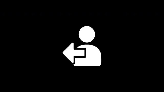 User log out icon glitching and disintegrating animation