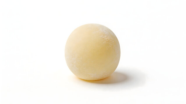 Round yellow object on white background
