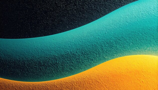 Fondo abstracto con texturas onduladas en tonos negro, turquesa y naranja vibrantes.