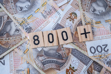 Fototapeta premium 800 Polish Zloty Background With Eight Hundred Plus Symbol