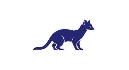 Fototapeta premium Blue Fox Silhouette Standing Alert.