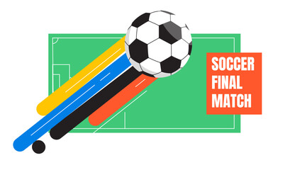 Football stadium 2026 competition design. Geometric soccer field background for World Cup 26 tournament. Modern sport illustration. © Marina Zlochin