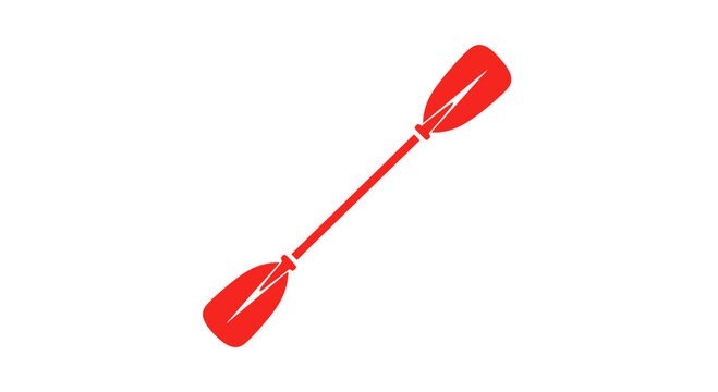 Red Double Bladed Paddle Isolated.