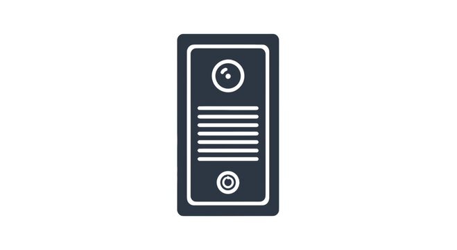 Simple Black Remote Control Icon Design.