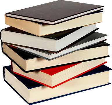 Stack of books isolated on white background