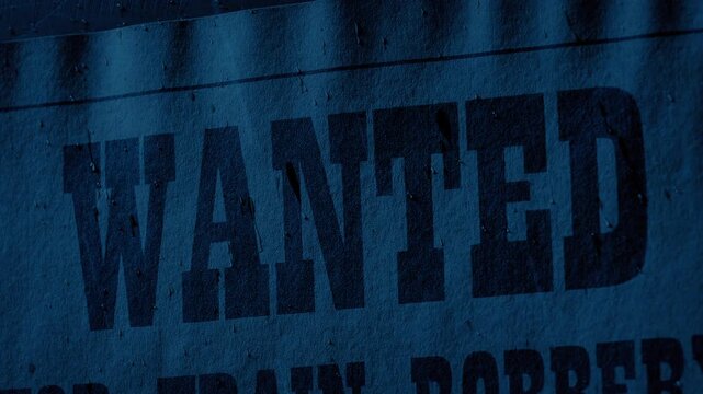 Wanted Poster In Rainfall Old West Scene