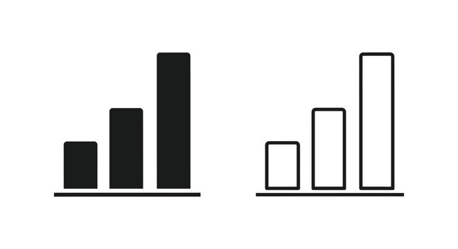 bar chart comparison of black and white graphs Vector