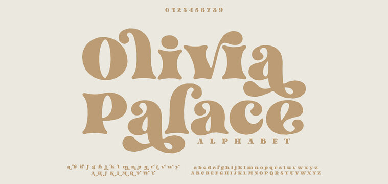 Olivia Palace Elegant Font Uppercase Lowercase and Number. wedding font,Classic Lettering Minimal Fashion Designs. Typography modern serif fonts regular decorative vintage concept. vector illustration