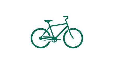 Fototapeta premium Simple Green Bicycle Illustration Side View.
