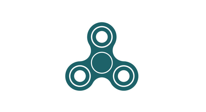 Teal Fidget Spinner Toy with Three Prongs.