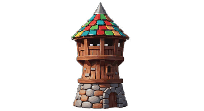 Medieval Watchtower Game Environment Vector Illustration