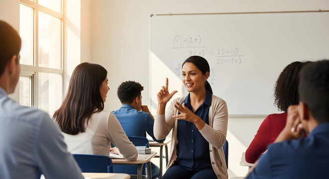 Deaf Student Learning with Sign Language Interpreter
