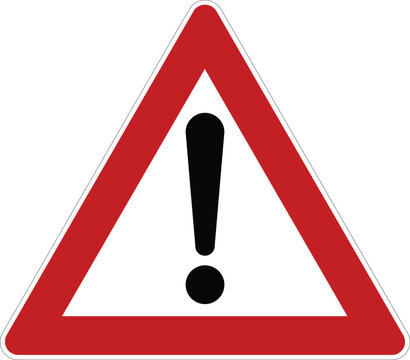 Danger Ahead General Warning Triangle Road Sign Icon No Background