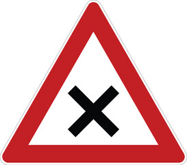 Right Intersection Priority Triangle Road Sign Icon No Background © Austin