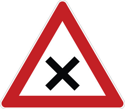 Right Intersection Priority Triangle Road Sign Icon No Background