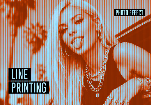 Line Printing Photo Effect