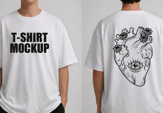 Men Oversized T-Shirt Mockup