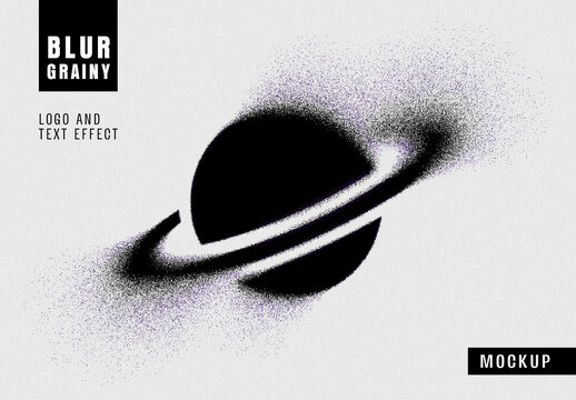 Blur Grainy Logo And Text Effect Mockup