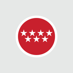 Obraz premium Flag of Madrid. Red flag with stars. Symbol of the autonomous community in Spain. Vector.