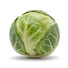 Fototapeta premium Fresh whole Brussels sprout isolated on a white background.